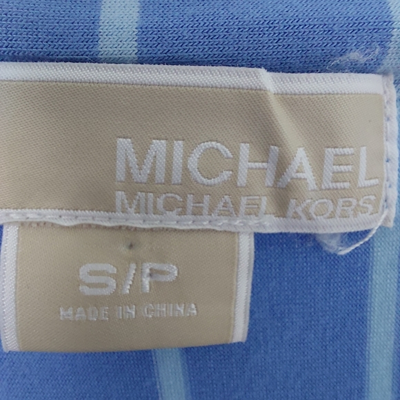 MICHAEL Michael Kors Long Striped Blouse with Capped Sleeves, EUC - Picture 4 of 8